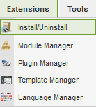 Extension Manager Joomla 1.5